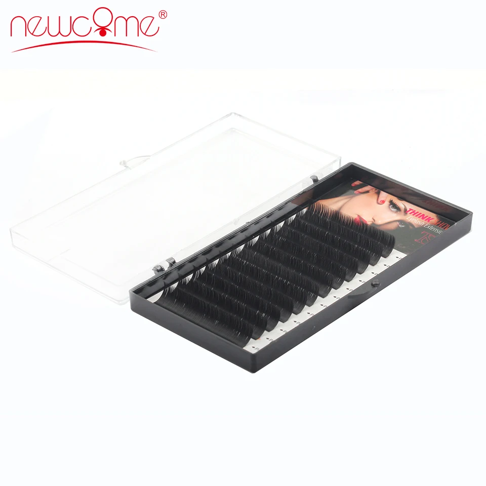 NEWCOME Individual Eyelash Extension Korea Volume Silk False Eye Lashes Curl C D 100%Hand Made Eyelashes for Professional Makeup