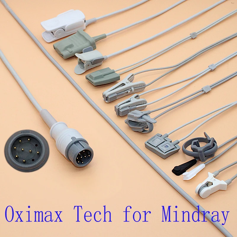 

Compatible Mindray T5 T8 IMEC12 IPM9800 Spo2 sensor cable with OXIMAX TECH for adult/pediatric/child/Neonate/veterinary.