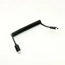 1pc Micro USB B 5 Pin Male To Mini USB B 5 Pin Male Spiral Coiled Adapter Cable 3FT