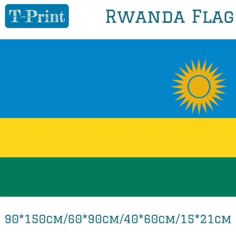 90*150cm/60*90 Flag Of Rwanda 3x5ft National Day / Sports games Sports meeting Gift banners and flags decoration