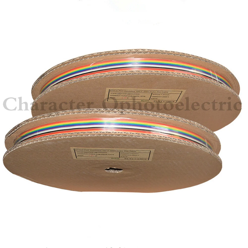 1M 2M 5M 10M 40 pin Flat Color Rainbow Ribbon IDC Cable Wire Rainbow Cable