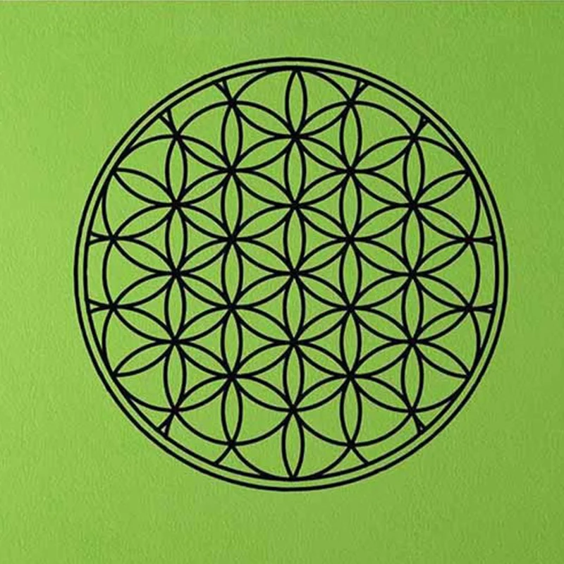 Виниловая наклейка на стену Yoga Om, домашний декор, размер 56x56 см, цветок, настенная роспись, мандала, мантра, чакра, медитация