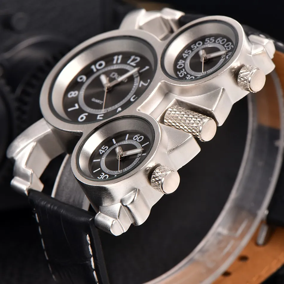 Oulm Orologi da uomo Mens Quarzo Cinturino in pelle casual