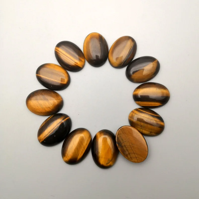 Natural Stone 12-50pcs Tiger eye cabochon 30x40 20x30 25x18 13x18 10x14 mm Bead for jewelry making no hole Necklace accessories