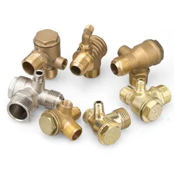 1Pcs 3 Port Check Valve Brass Internal/Male Thread Return Valve/Check Valve Connector Tool For Air Compressor Solenoid Valve