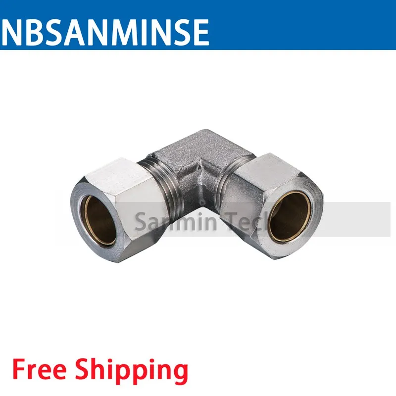 10Pcs/lot KV Pneumatic Compression Connector Coupling Brass Fitting Pneumatic Tube Fittings Air Parts High Quality Sanmin