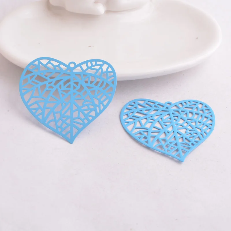 30 Stück AB4966 40*42mm Herzförmige Blattanhänger Blätter-Charms Anhänger – Detail 10