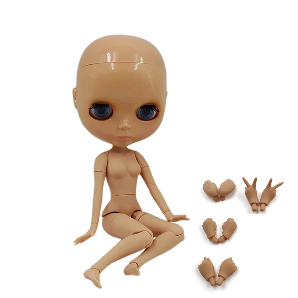 Blyth doll joint body tan skin without wig Suitable for transforming the wig and make up for her about 30cm girl boy doll