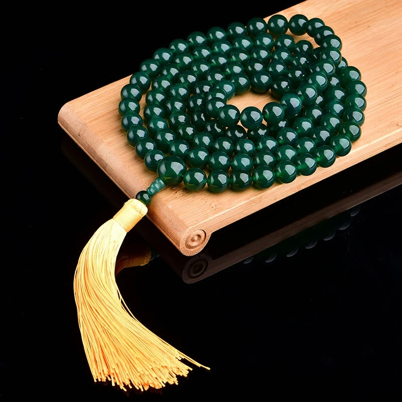 

Handmade Tibetan Mala Buddhist Green Tara Prayer Beads Tibetan 108 Beads Mala Buddhist Prayer Rosary Beads