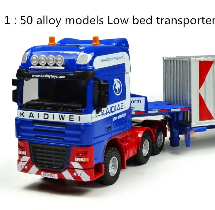 

Free shipping ! 2014 super cool ! 1 : 50 alloy slide toy models Low bed transporter,Child the best birthday gift