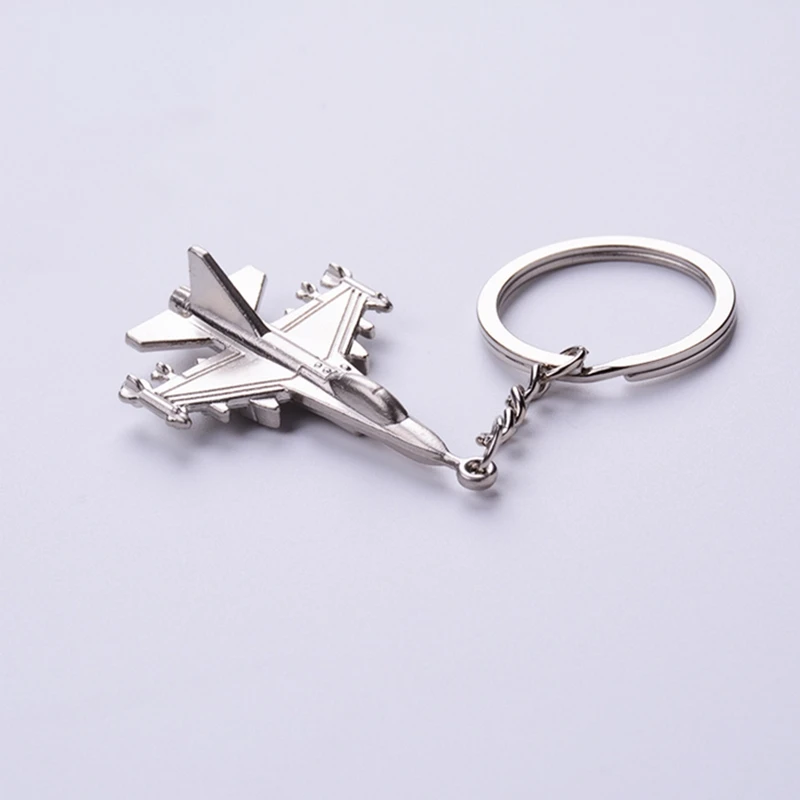 Metal F16 Fighter Plane Keychain Cool Battleplane Keyring For Military Fan 20pcs/Lot