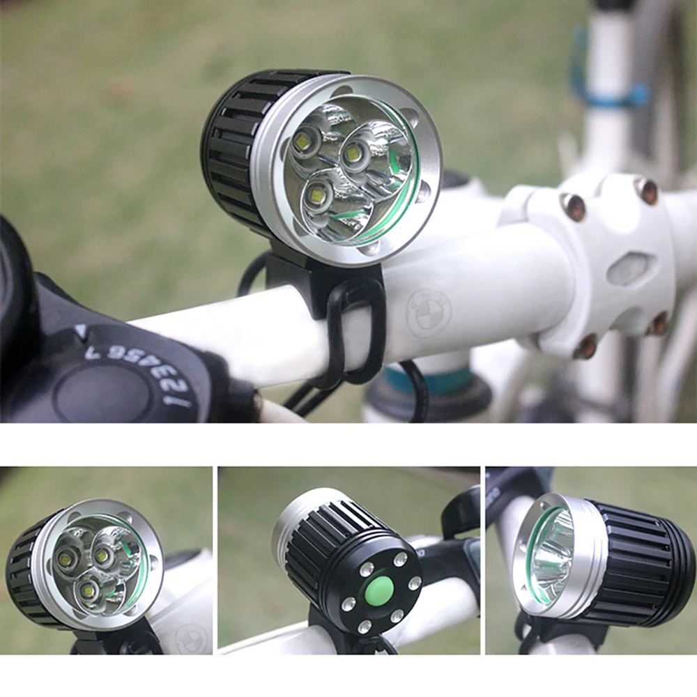 Triple Wick T6 Bike Cycling LED Light High Brightness Connect USB Interface Waterproof Flashlight For Bicycle HandLebar