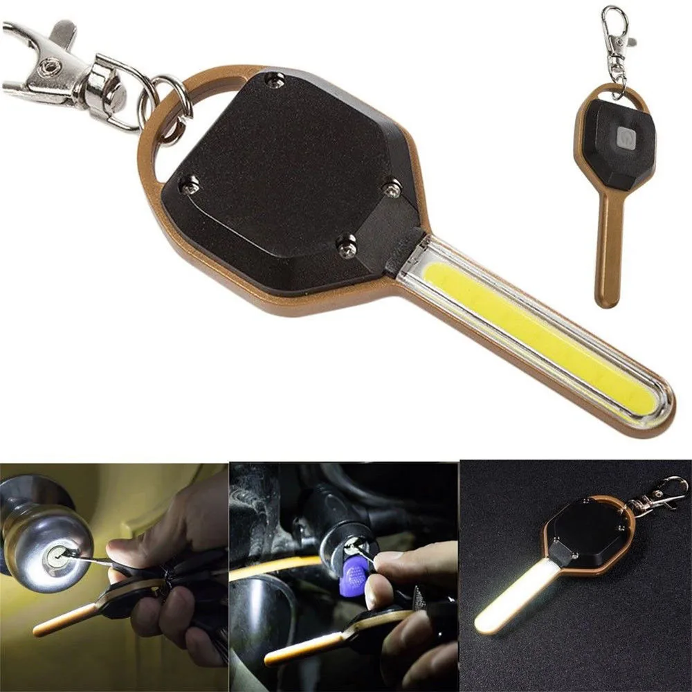 Mini LED Flashlight Light Mini Key Shape Keychain Lamp Torch Emergency Camping Hike Light Key Ring Keychain Torch Lamp Gracious