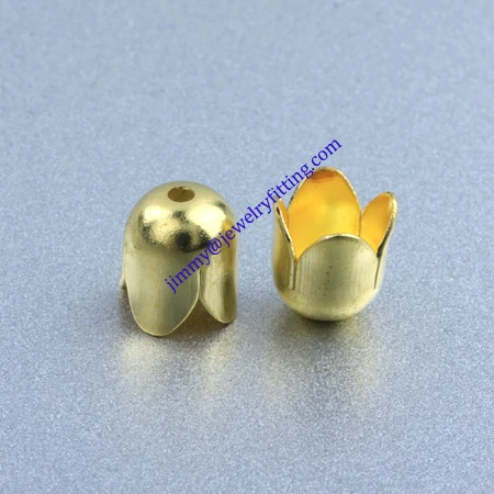 Raw brass jewelry findings bead caps chain end cup 6*7mm filigree bead cap shipping free 5000pcs