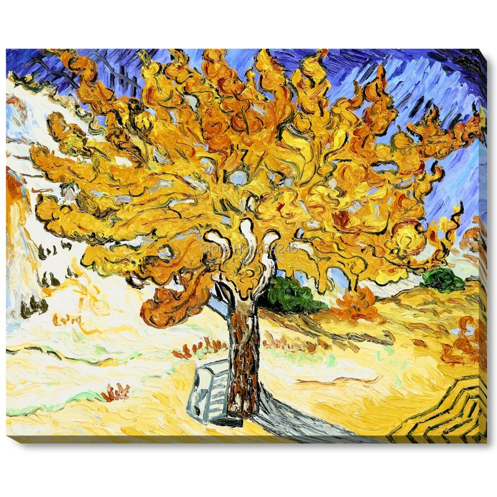 

Hand Painted Famous Wall Art The Mulberry Tree Vincent Van Gogh's Landscape Oil Painting on Canvas Home,Office Decoration