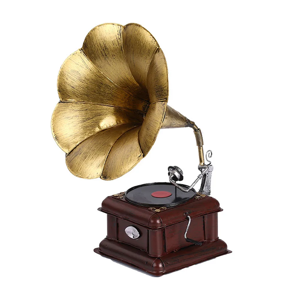 

Retro Metal Phonograph Model, Home Decoration, Bar, Coffee House, Shooting Props, HD002