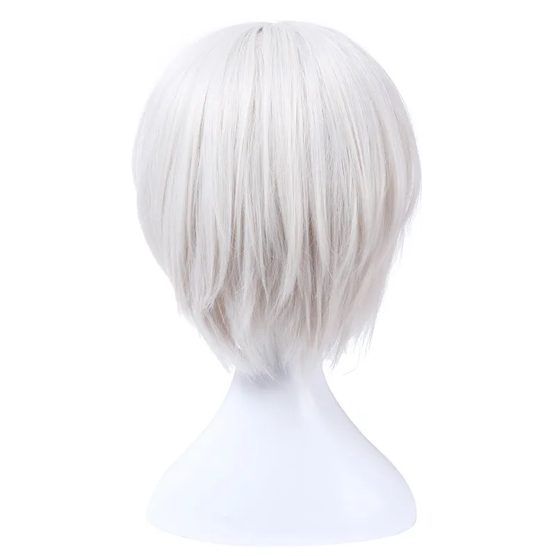 L-email Wig Nier Autominas 2B 9S Wig Cosplay Wig Cosplay Pria Pendek Putih Rambut Sintetis Tahan Panas Halloween No.2 Tipe B