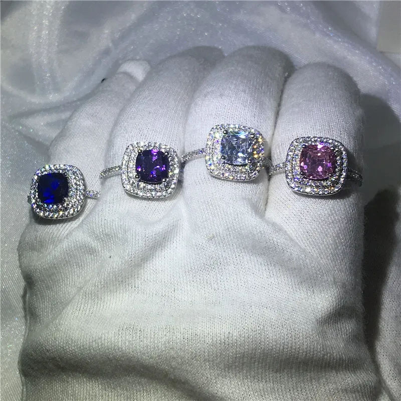 

Женское кольцо из серебра 925 пробы с фианитом, 4 цвета