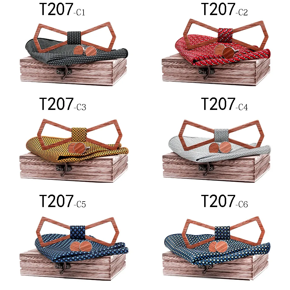 Mahoosive มาใหม่ล่าสุดผู้ชาย Bow Tie Shape Bowknots Hollow ตัดไม้ผูกโบว์สำหรับบุรุษสูทแต่งงาน