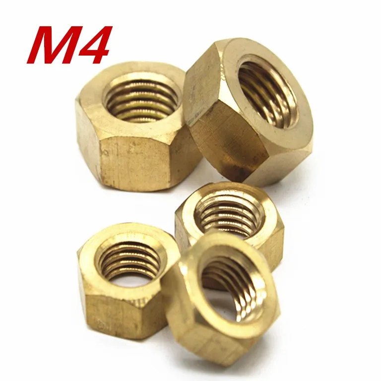 

200pcs/Lot M4 Brass Hexagon Nuts Screw Nuts Hex Brass Nuts Free Shipping