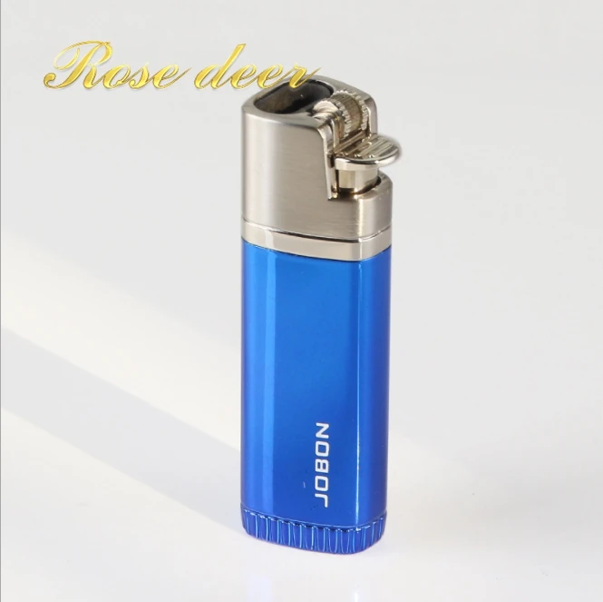 Classic Frosted Plating Brand Torch Cigarette Lighter Red Gas Lighter Fire Direct Metal Thin 8mm Windproof Lighter Gifts BD311-4