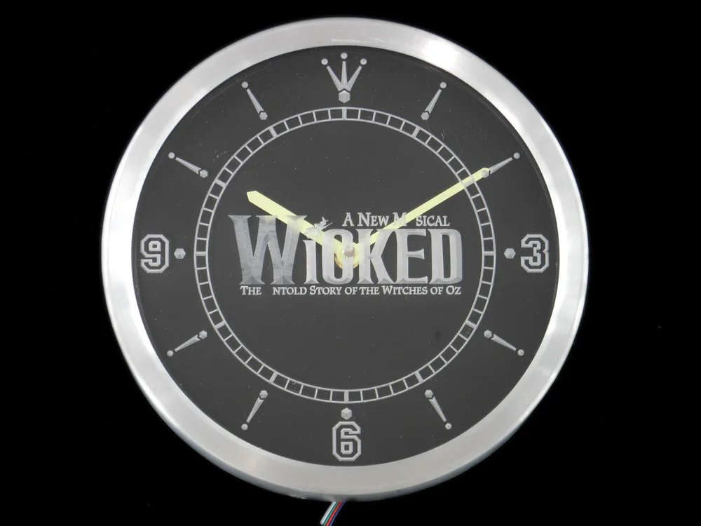 nc0159 Wicked The Musical Bar Beer Neon Light Signs LED Wall Clock