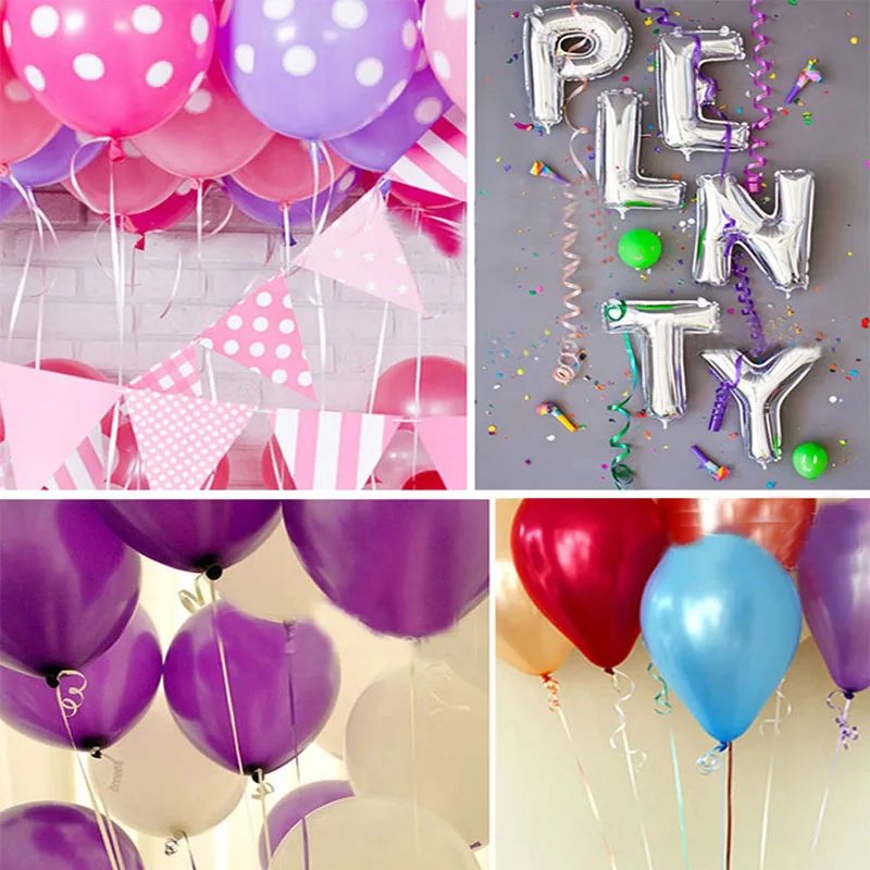 1pc 100 Yard Happy Birthday Crimped Curling Ribbon Roll Silver Balloon Ribbons for Party Festival Florist Crafts Gift Wrapping