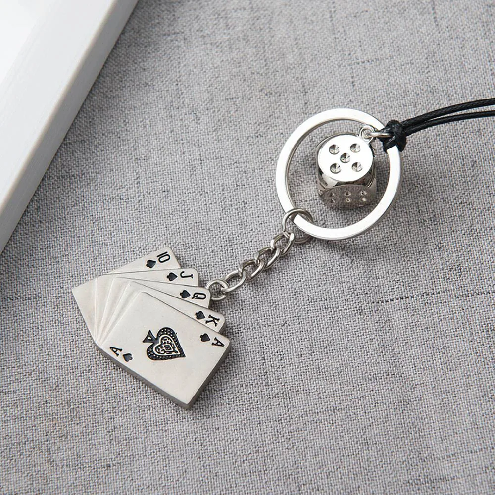 Charm Dice Poker Car Pendant Rearview Mirror Decoration Hanging Ornaments Automobiles Interior Car Accessories Holiday Gifts
