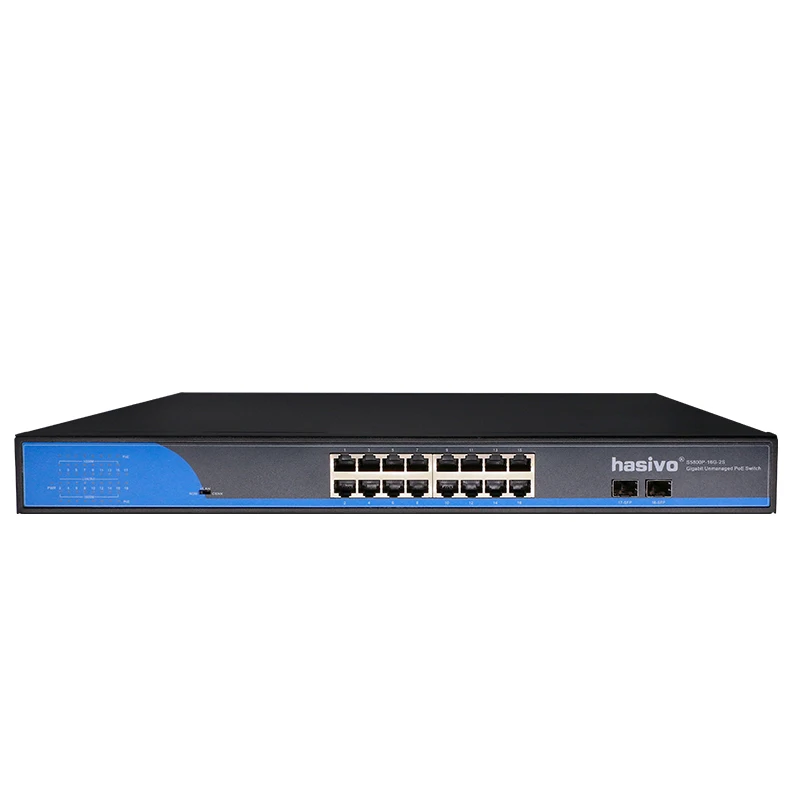 lan switch 16 Port POE Switch  2 SFP Port  Gigbit PoE Ethernet Network Switch  For ip camera  POE 48V switch gigabit