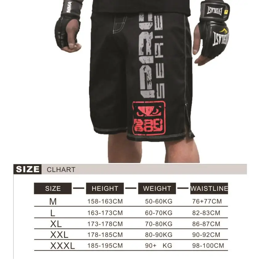 Suotf-mma shorts de boxe, respirável, vermelho e preto, tigre, muay thai, tailandês, esportes, fitness, boxe