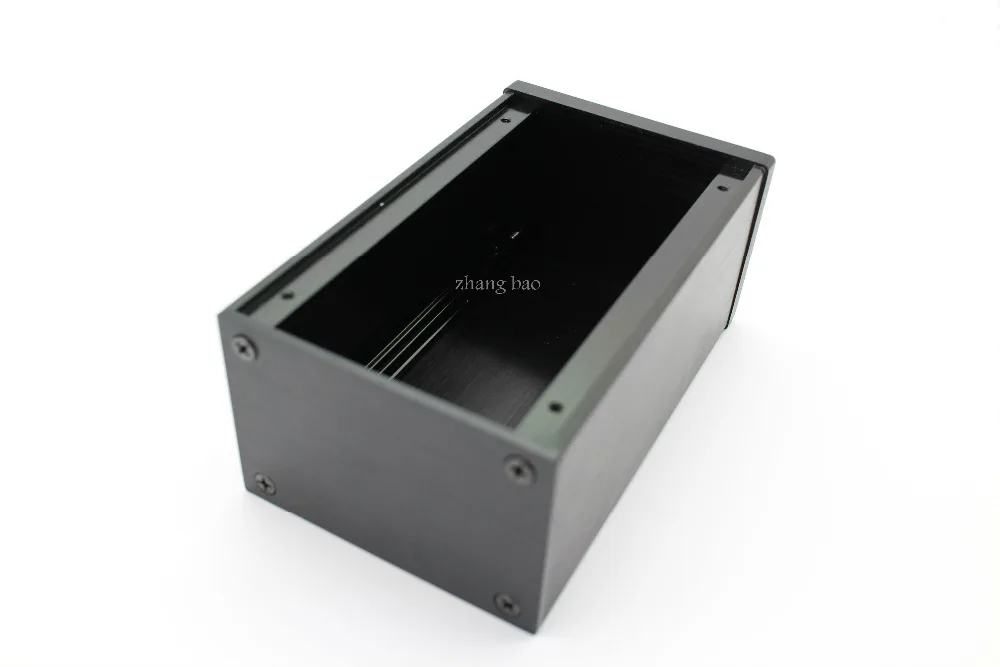 حاوية مكبر صوت من الألومنيوم الأسود B0609/علبة أمبير صغيرة/صندوق Preamp/هيكل PSU