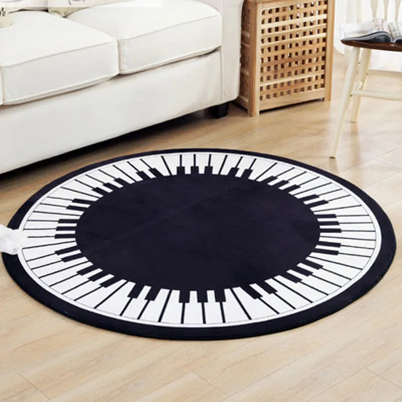 80-150CM Round Piano pattern Carpets for Living room Yoga Meditation Rug Absorbent Mat/Carpet Thick Non-slip Home Decor Soft Rug