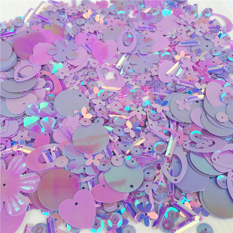 10g Hugely Popular Multi Size Mix Flat Cup Round Oval pvc loose sequins Glass Beads Bugles Sewing Craft Kids intelligence Gifts