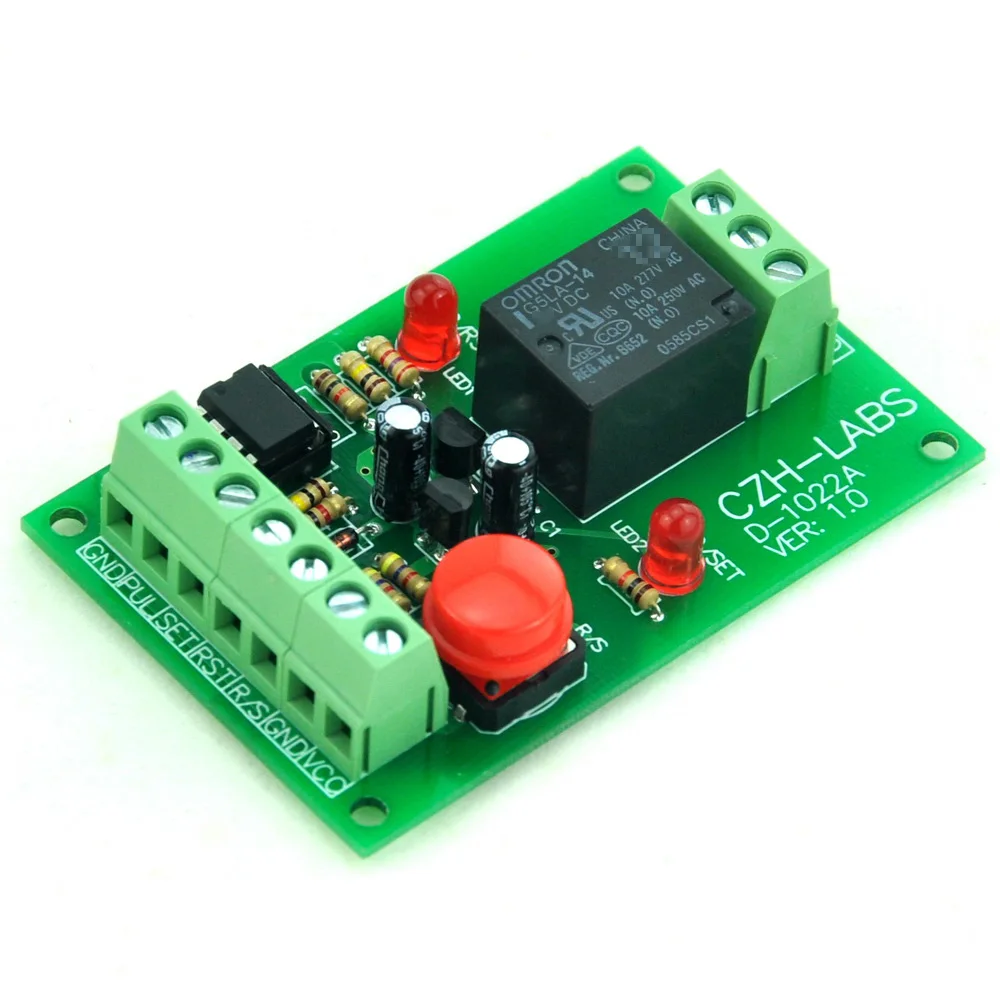 Panel Mount Momentary-Switch/Pulse-Signal Control Latching SPDT Relay Module,24V