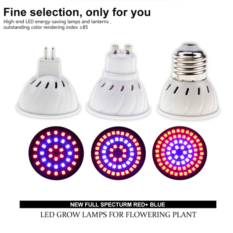 KARWEN LED Grow Light 36 54 72Leds E27/GU10/MR16 220V Phyto Lamp Full Spectrum LED Grow Light E27 Led Growing Lamps For Plant