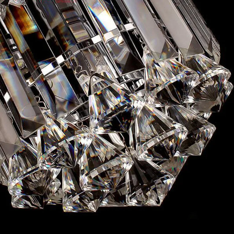 Crystal ceiling Lights Champagne OR Clear Stainless Steel Round Crystal ceiling Lights Design for the Hotel Lobby bar cafe shop