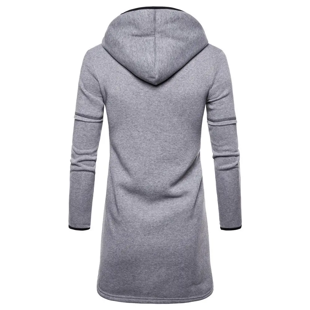 Men\'s drop shipping discount cardigan fashion sweater hooded windproof casual Europe size top coat long large pocket clothes