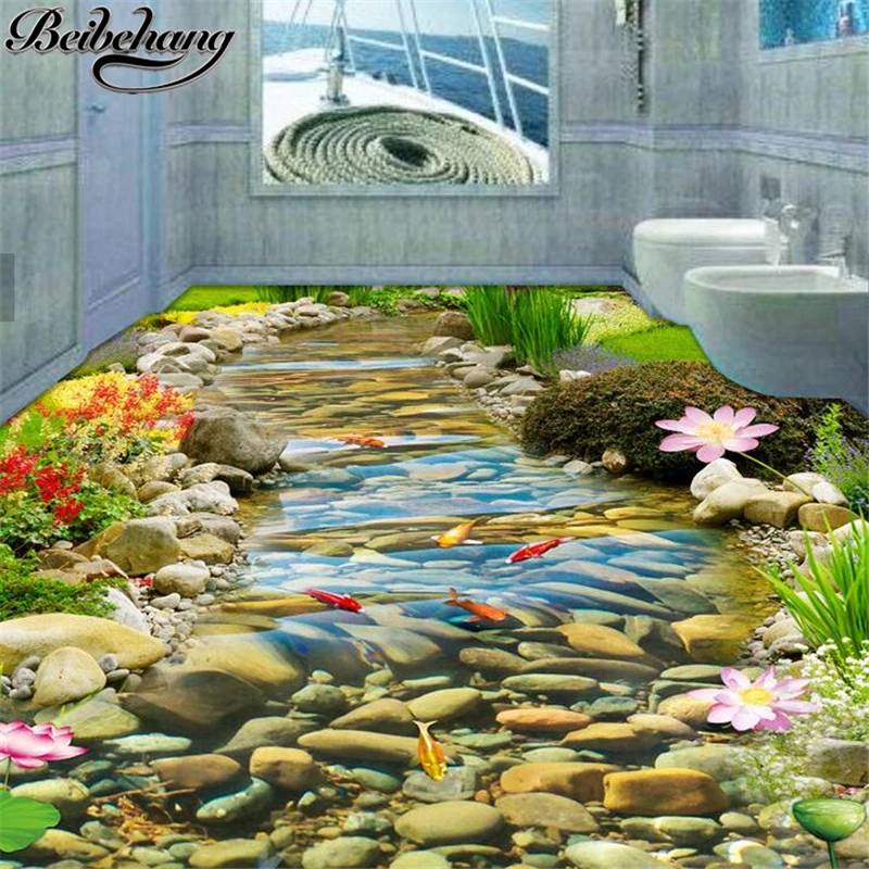 beibehang Large Custom Flooring Painting 3d Need for Floral Green Grass Nature 3d Self Adhesive Decoration Floor Painting