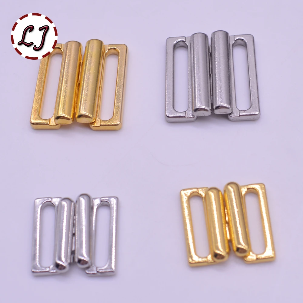 10pcs/lot 14mm/20mm Craft silver gold metal Rectangle Tape Closure Hook & Clasp Waist Extenders Sewing On Clothes Bra Clip Hooks