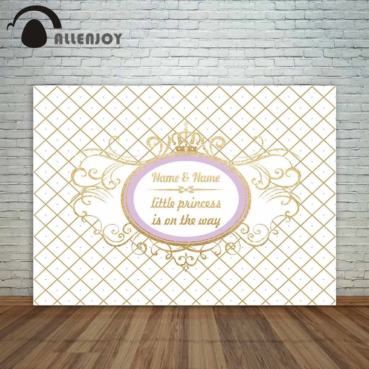 Allenjoy-Fondo de fotografía con lentejuelas doradas para bebé, telón de fondo para fiesta de princesa, vinilo para estudio fotográfico