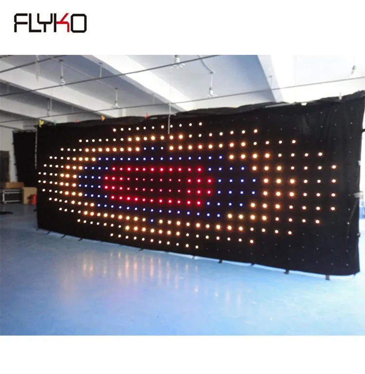 

SD/PC controller high quality 2mx6m led video screen LED curtain P180mm