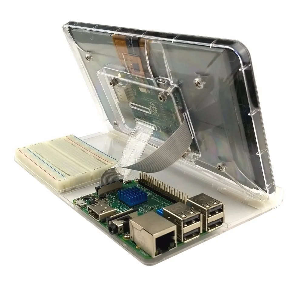 Raspberry Pi Official 7 Touchscreen Display Transparent ABS Case With Adjustment Stand