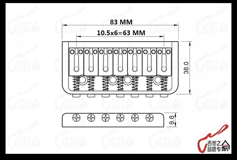 1 Set GuitarFamily Super Quality 7 Strings Electric Guitar Fixed Bridge Stainless Saddle / Steel Plate  Chrome   MADE IN KOREA