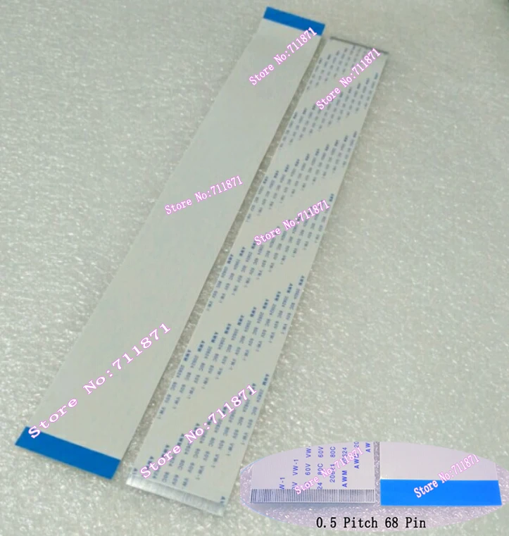 Tipo A 0,5 paso 68P FFC Cable línea espaciado 0,5mm 68P FPC FFC Cable línea Cable plano Flexible 68 pines Cable FFC 68P línea de cinta