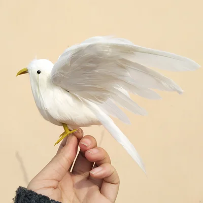 mini cute simulation white bird model toy foam&feather wings bird doll gift about 12cm 1363