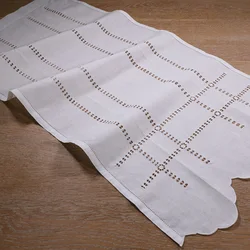 CL001: classic white hand made / handmade drawn thread work curtain