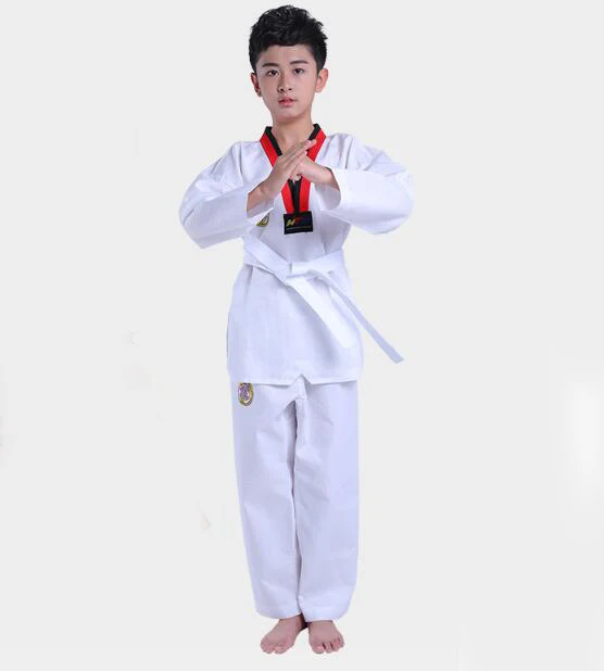 Taekwondo clothing children's cotton short-sleeved long-sleeved adult men and women training clothes stage performance clothing