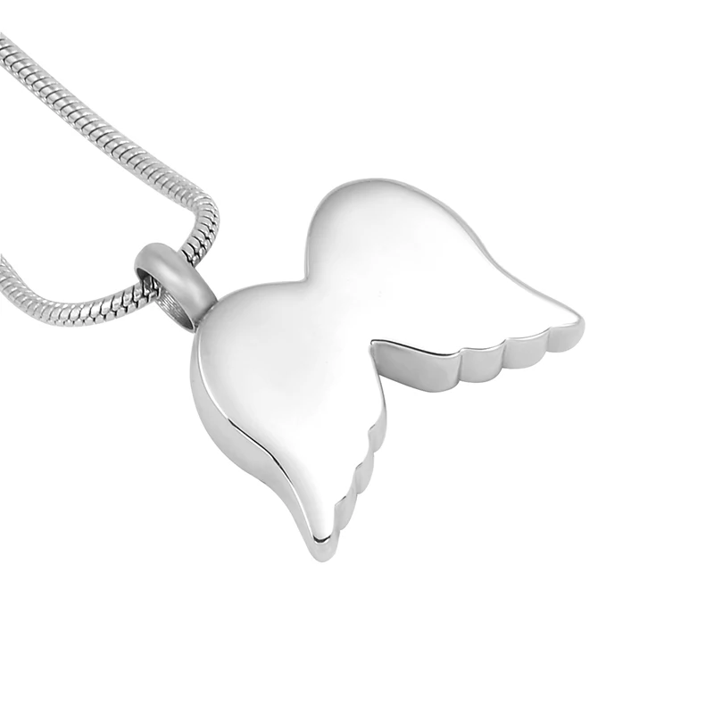 CMJ9759 Small Angel Wing With Clear Crystal Ash Holder Pendant Necklace Hold Ashes Memorial Jewelry For Pet/Human Ashes Jewelry