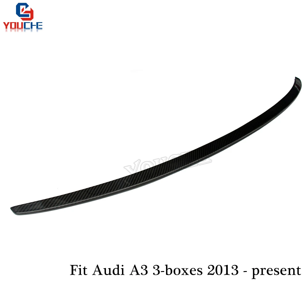 S3 Style Car Accessories Rear Trunk Spoiler for Audi A3 3-boxes Saloon Convertible 2013 - present Rear Trunk Tail Lip Spoiler