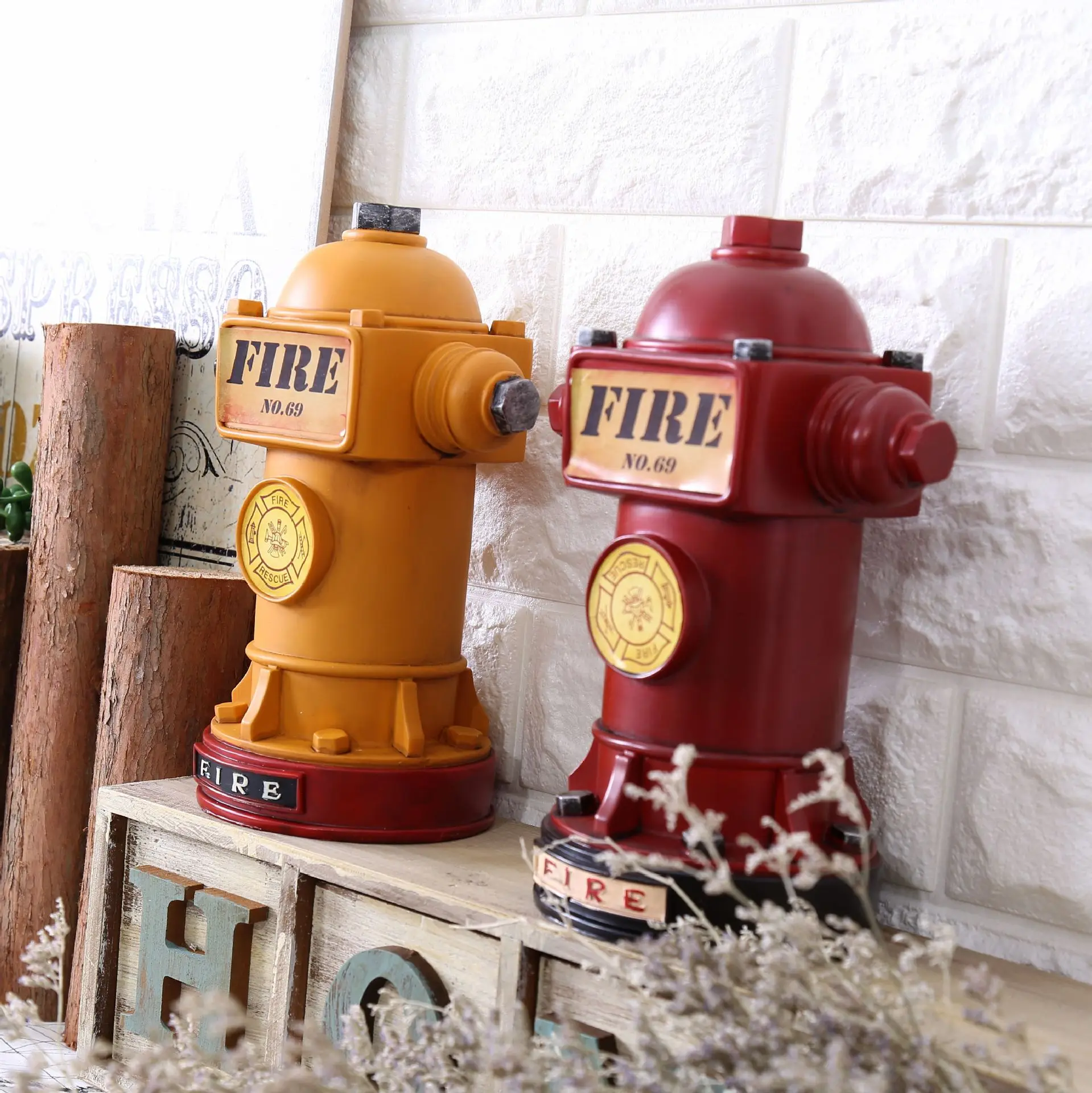 Vintage Style Resin Coin Saver Fire Hydrant Shape Money Box Household Piggy Bank Home Decor Student gift